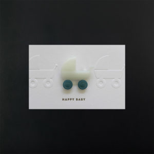 PRAM BROOCH milk and duck blue