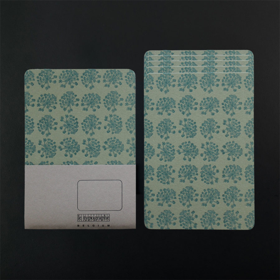 Paquet de 5 CARTES A6 - motif FENOUIL