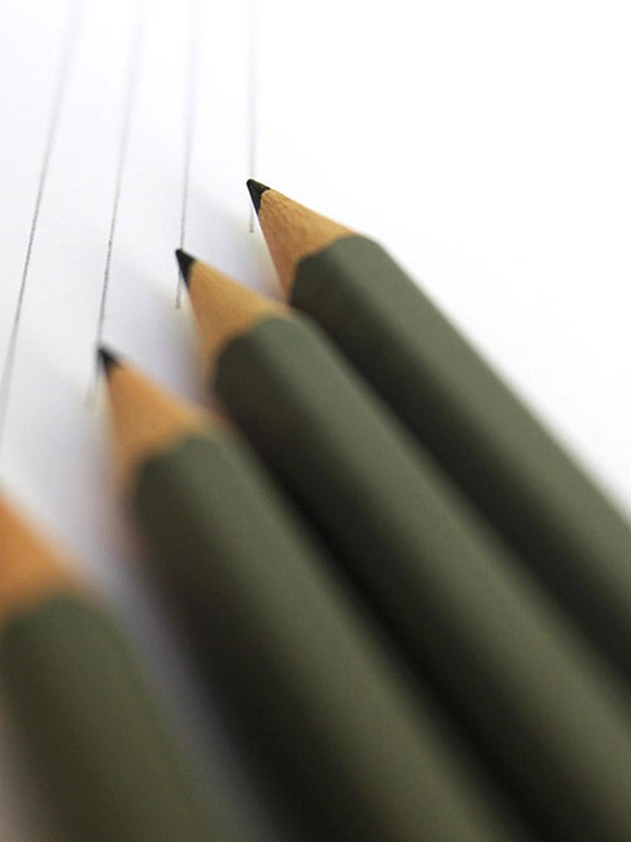 5 Crayons Graphite Bois Artisanal - Atelier du Crayon