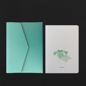 Folded Card IRIDACEAE + mint envelope