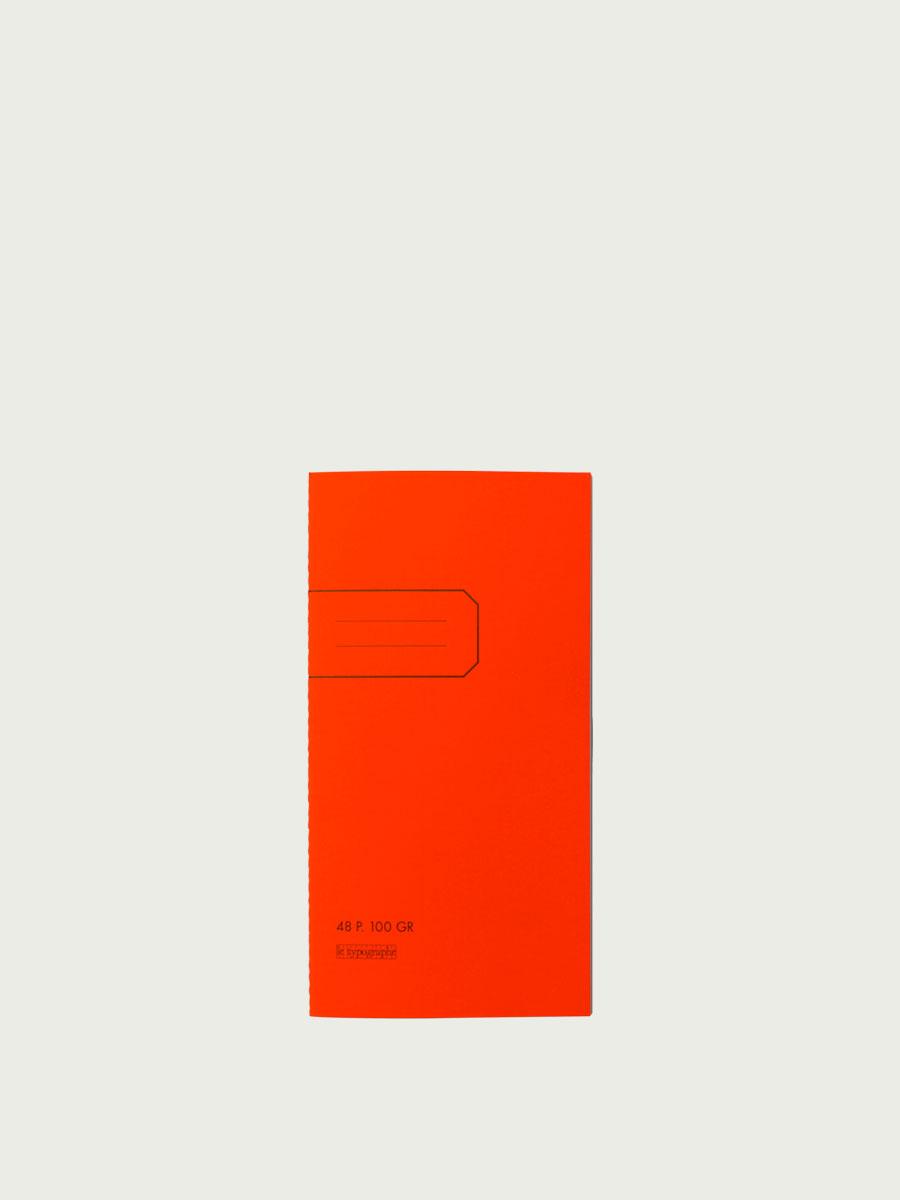 cahier orange fluo