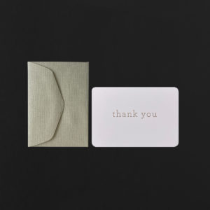 mini carte THANK YOU orge + enveloppe galet