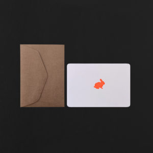 mini carte LAPIN + enveloppe orge
