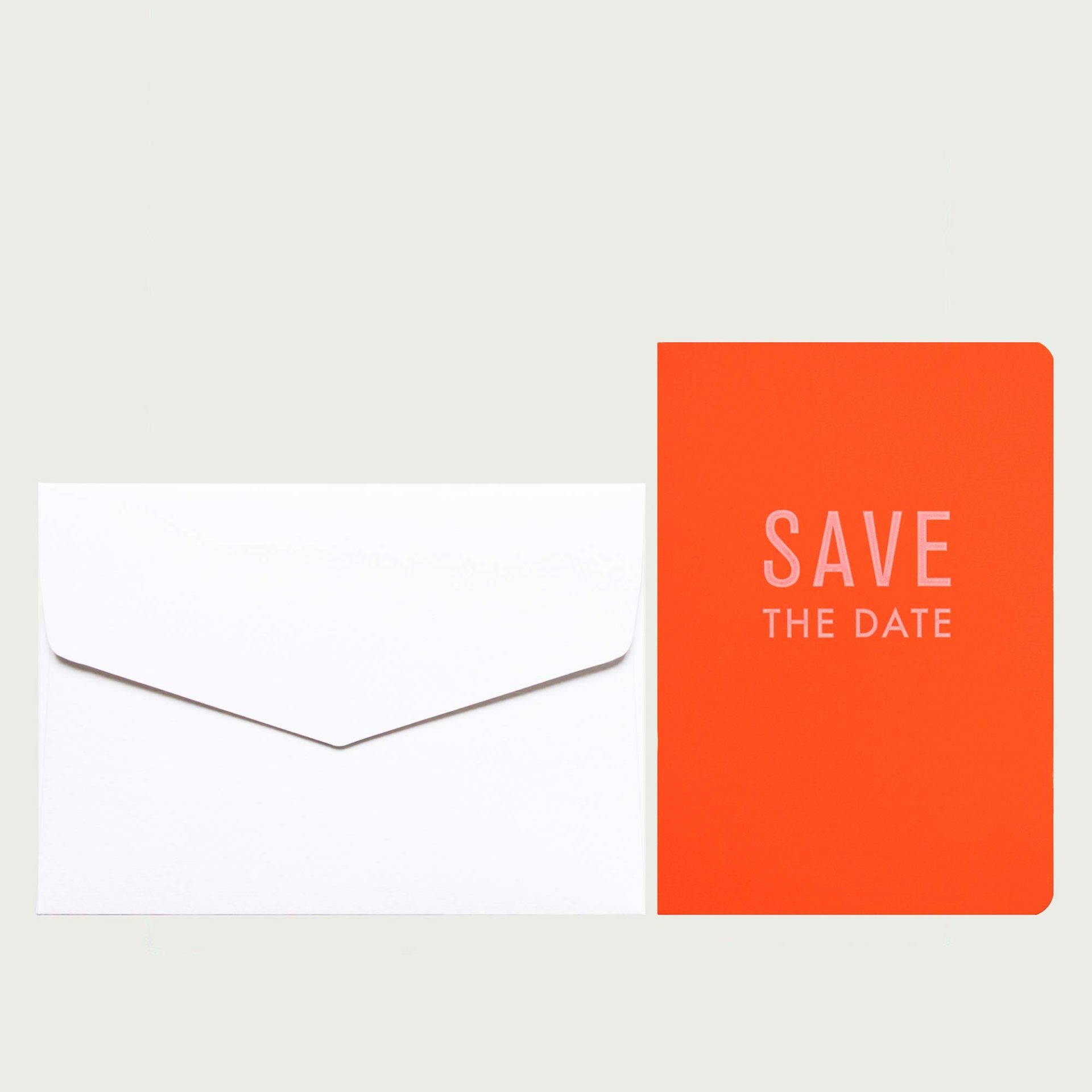 Carte postale SAVE THE DATE ORANGE + enveloppe blanche