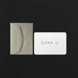 mini carte DANK U + enveloppe galet