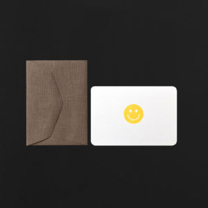 MINI CARD + ENVELOPE YELLOW SMILEY