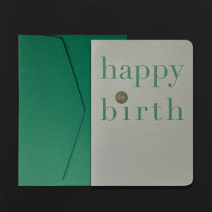 Carte A5 HAPPY BIRTH DAY + env C5 fougère