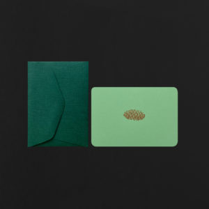 mini carte POMME DE PIN + enveloppe forêt