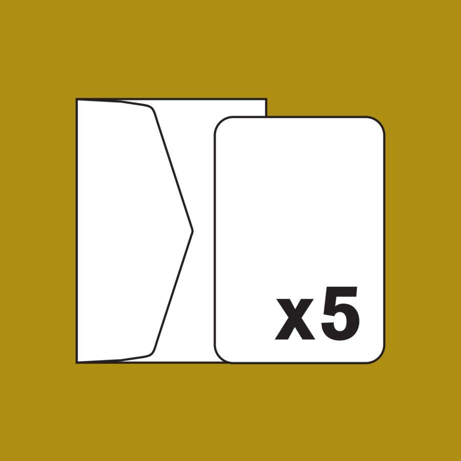 Pack x5 cartes et x5 enveloppes