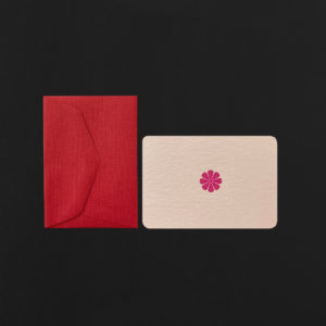 mini carte FLEUR + enveloppe rouge