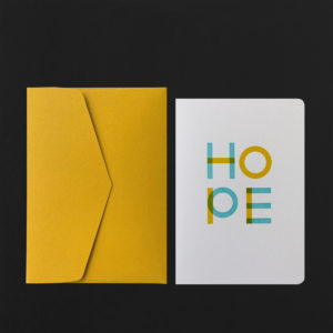 Folded Card HOPE + banana envelope