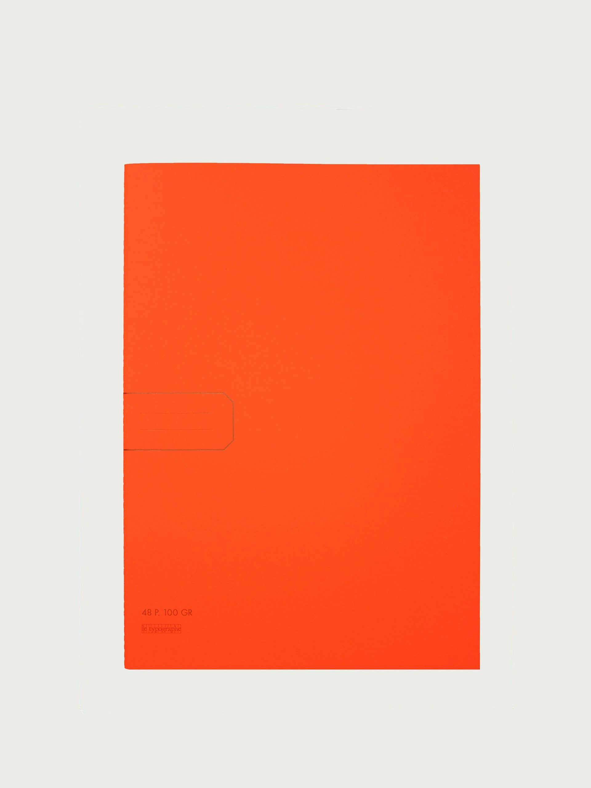 CAHIER SOUPLE A4 ORANGE FLUO, le typographe