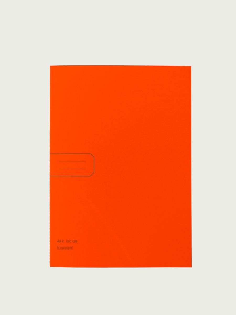 cahier orange fluo