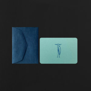 mini carte HERON + enveloppe marine