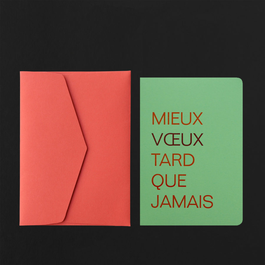 Folded Card MIEUX VOEUX TARD... pistachio