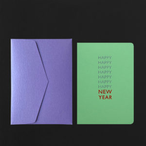 Folded Card HAPPY HAPPY HAPPY NEW YEAR pistachio