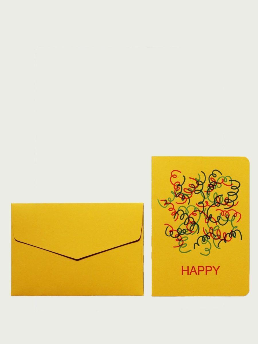 carte d'anniversaire avec des confettis