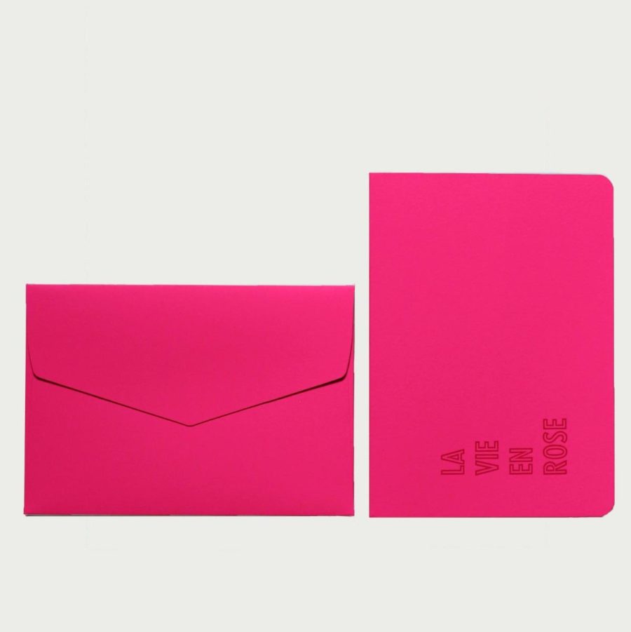 carte postale rose fluo la vie en rose
