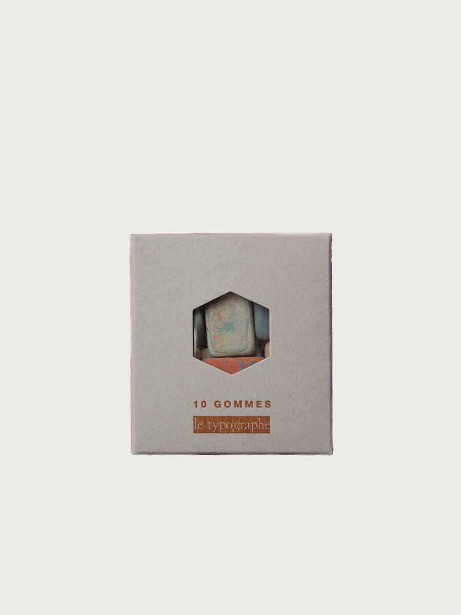 gommes marbrées galet multicolores petites pack de 10