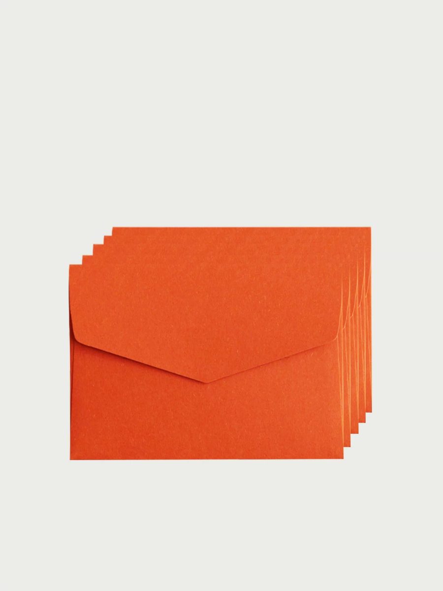 5 belles enveloppes en papier épais orange