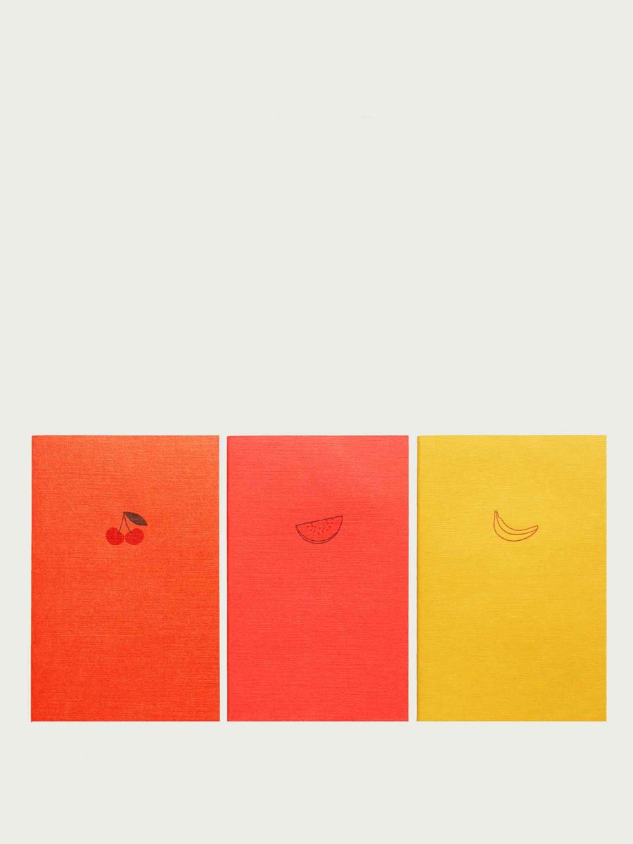 lot de 3 charmants petits carnets tutti frutti
