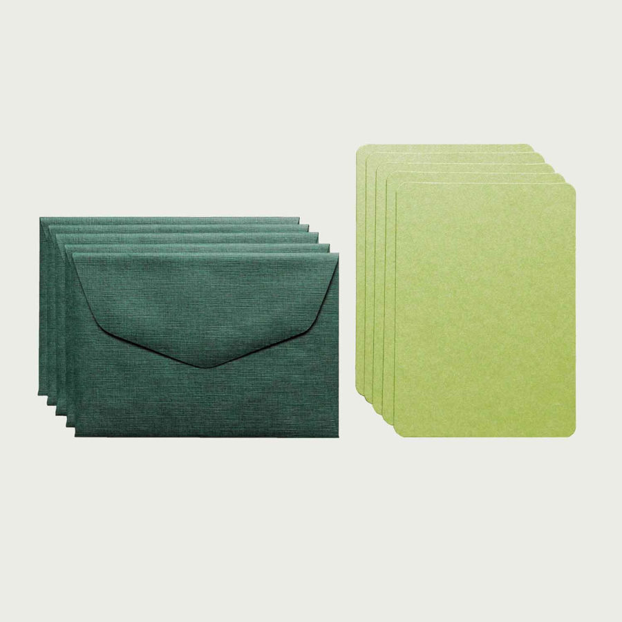 joli assortiment de 5 mini cartes et 5 mini enveloppes