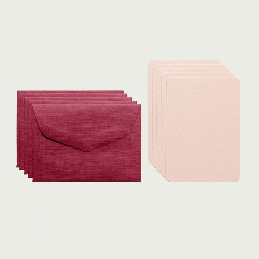 joli assortiment de 5 mini cartes et 5 mini enveloppes