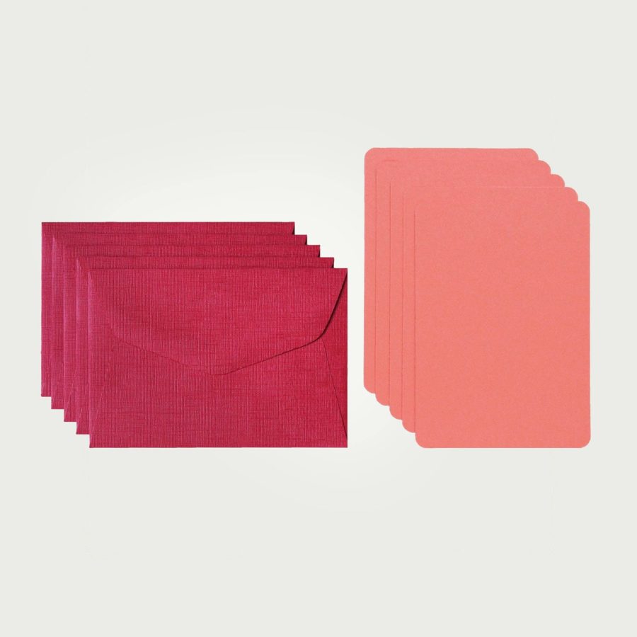5 jolies mini cartes et leur mini enveloppes assorties