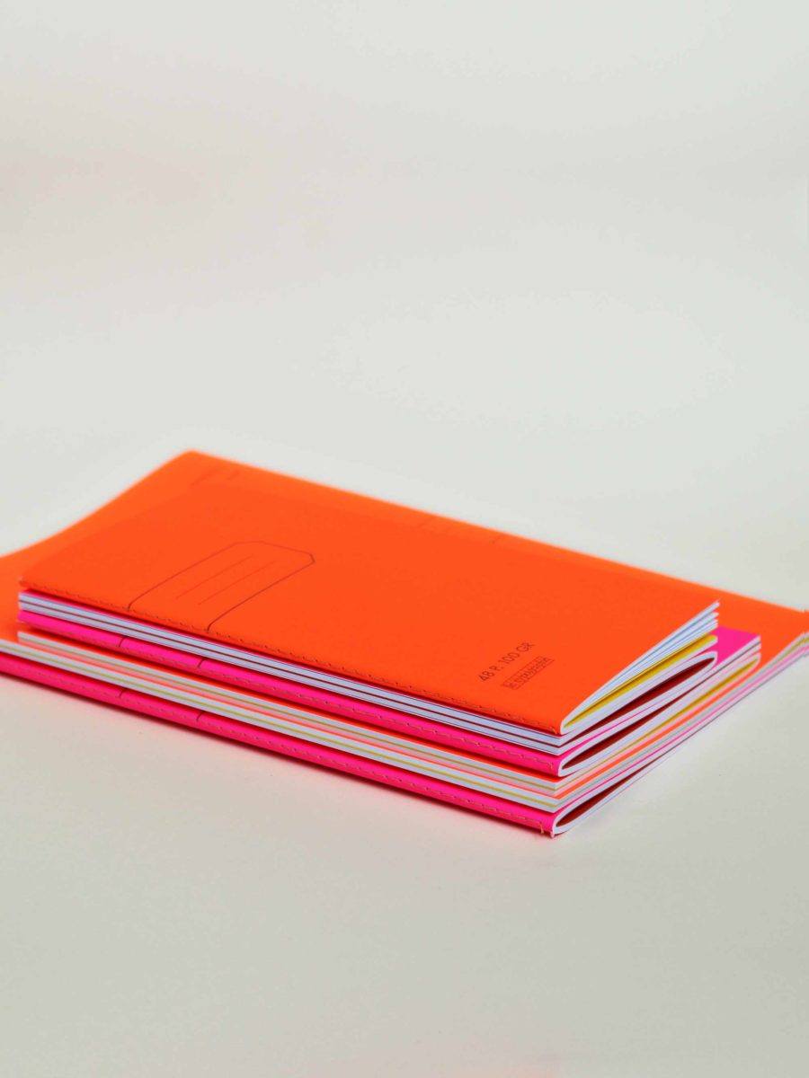flexible notebooks with visible singer stitching