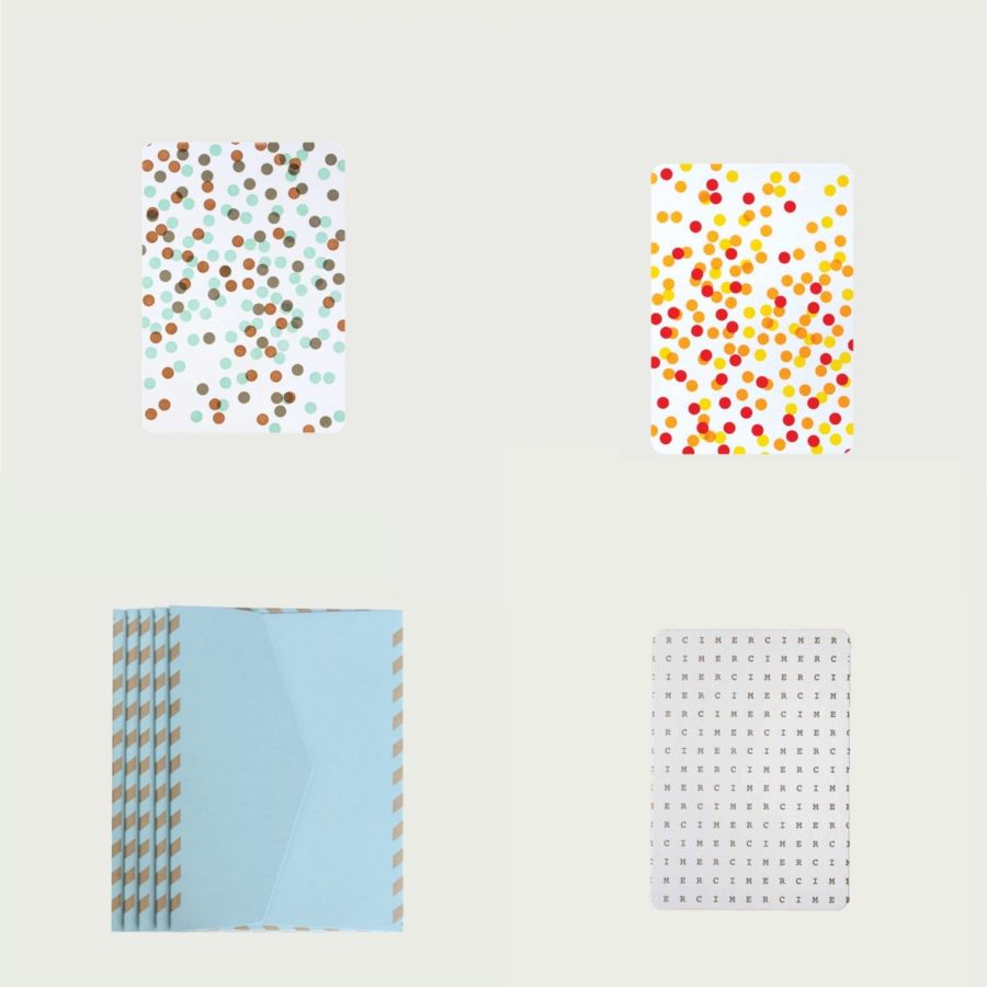 5 cartes et 5 enveloppes à motif