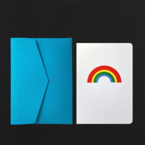 Folded Card RAINBOW + cornflower envelope