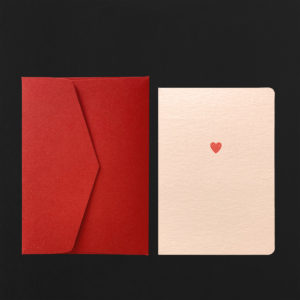 Folded Card HEART + carmine enveloppe