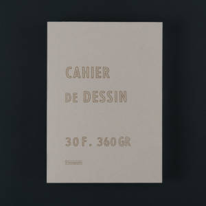 A5+ DRAWING NOTEBOOK portrait 360g with linen binding