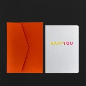Carte HAPPYOU portrait + env mandarine