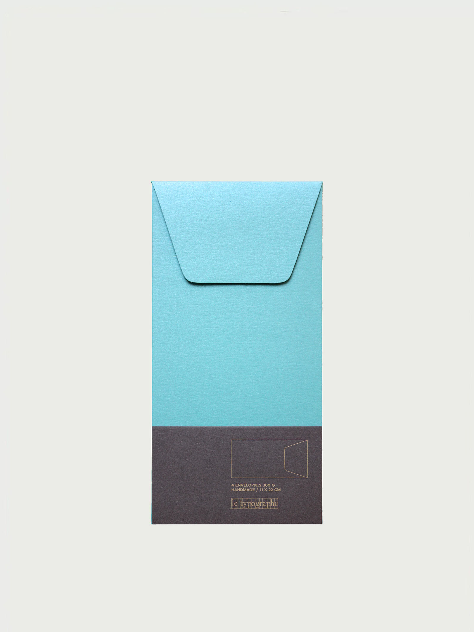 PAQUET DE 4 ENVELOPPES 11x22 cm US – couleur menthe