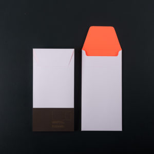Pack of 4 DL ENVELOPE (11×22 CM) – white / fluo orange inside