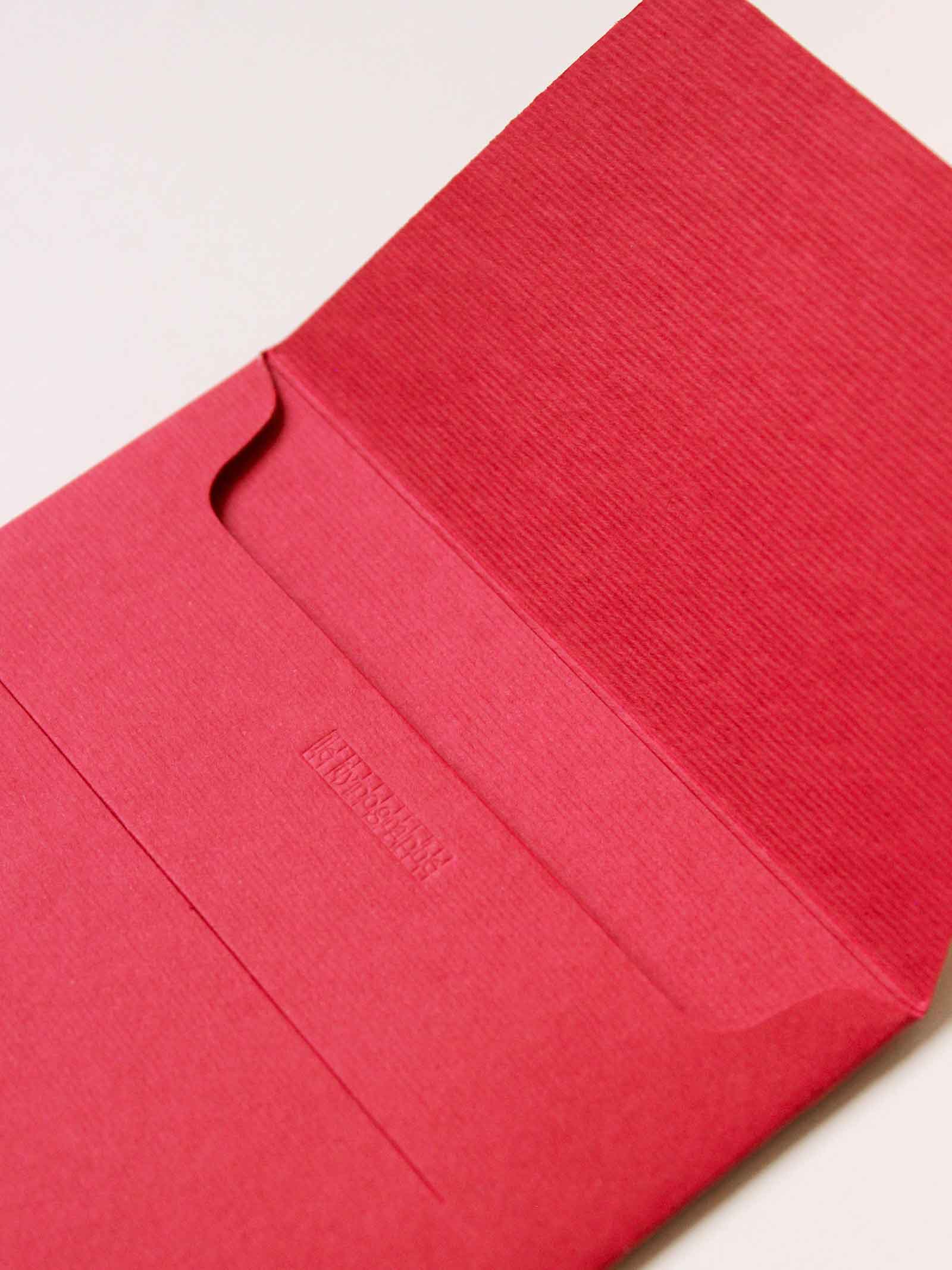 PAQUET DE 4 ENVELOPPES 11x22 cm US – couleur coquelicot