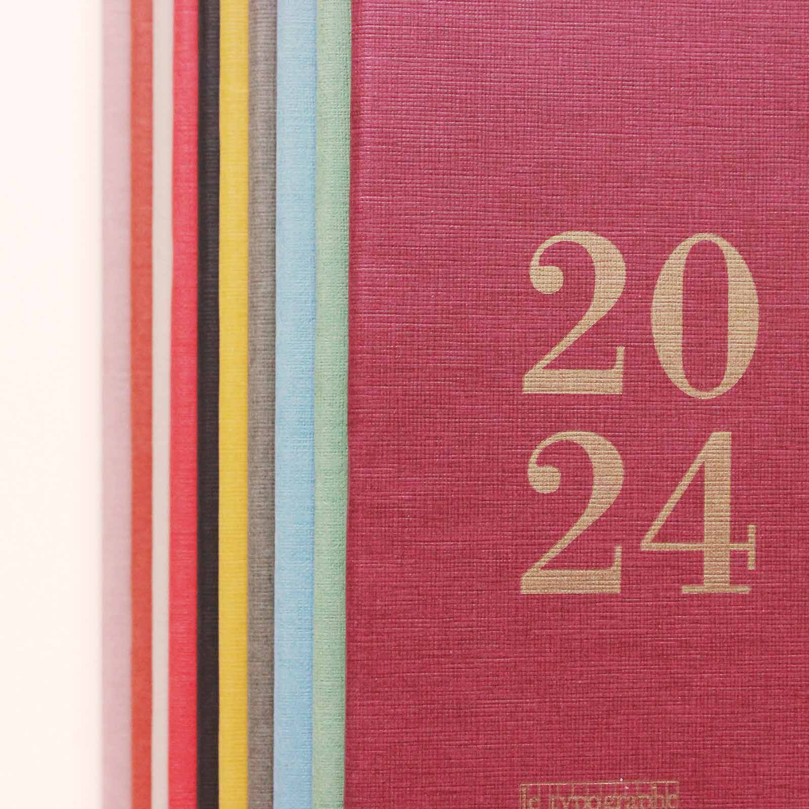 AGENDA HEBDOMADAIRE 2024 A5+ souple – couleur vieux rose, le typographe, Qualité typo