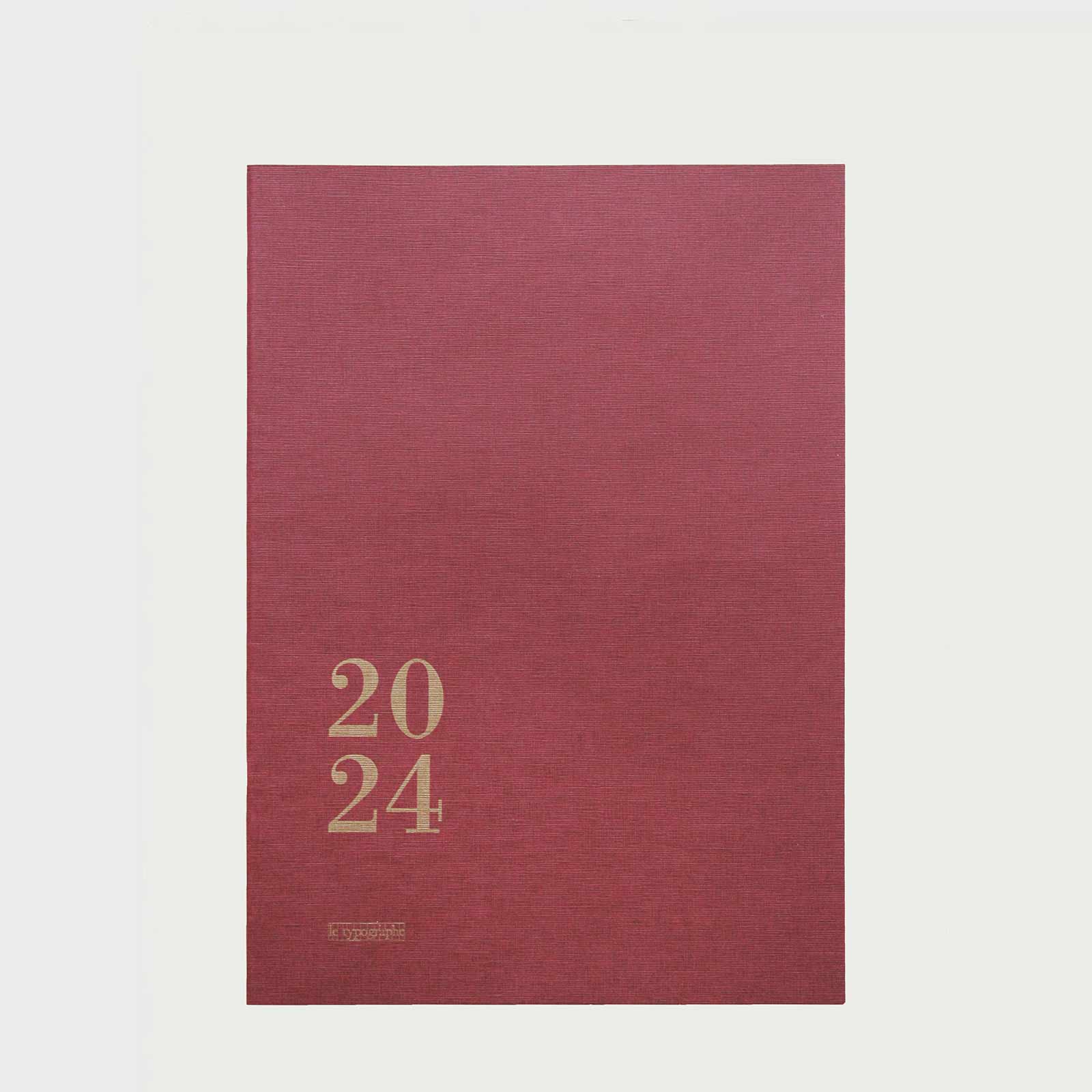 AGENDA MENSUEL 2024 A5+ souple – couleur bordeaux, le typographe, Qualité  typo