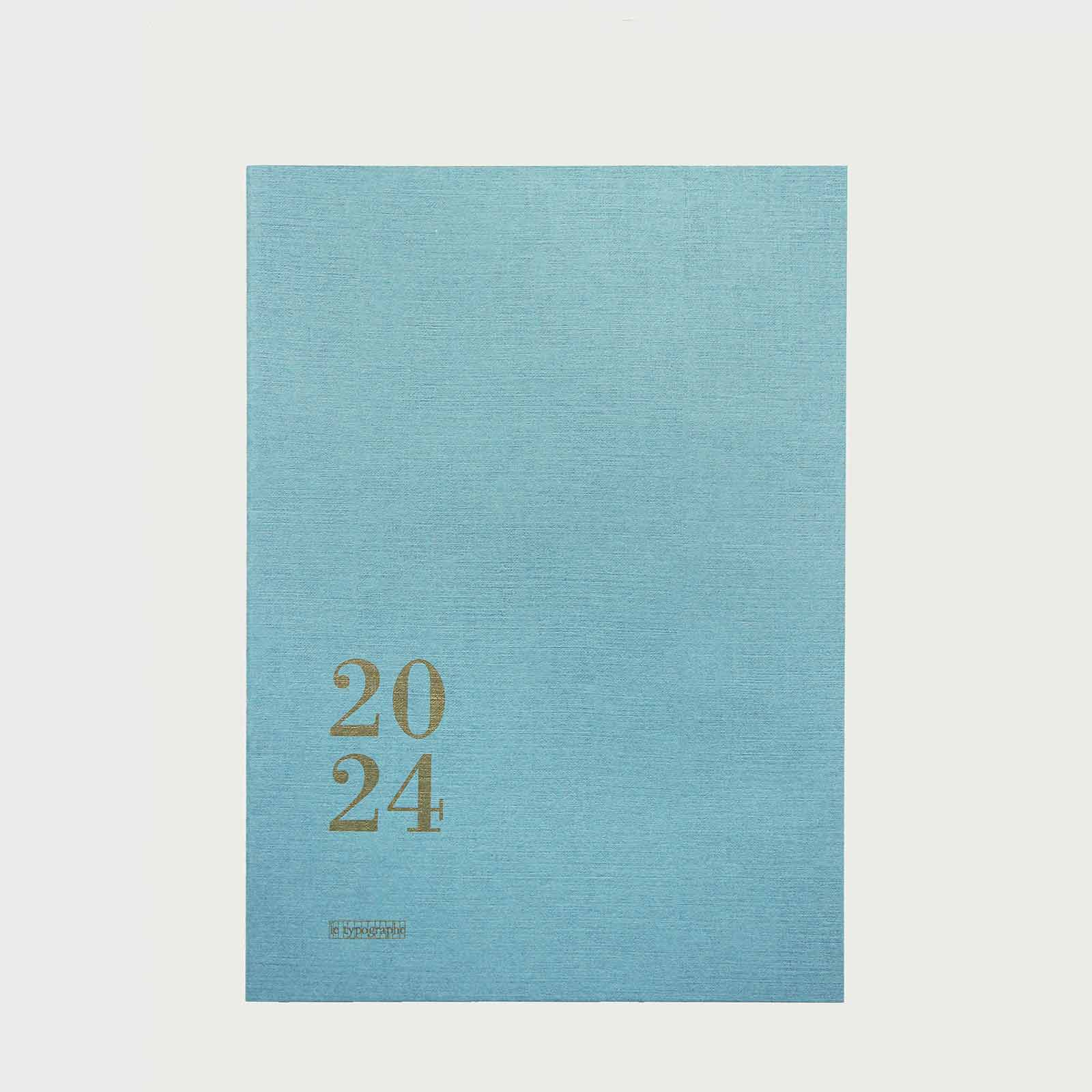 AGENDA HEBDOMADAIRE 2024 A5+ souple – couleur mer bleue, le typographe, Qualité typo