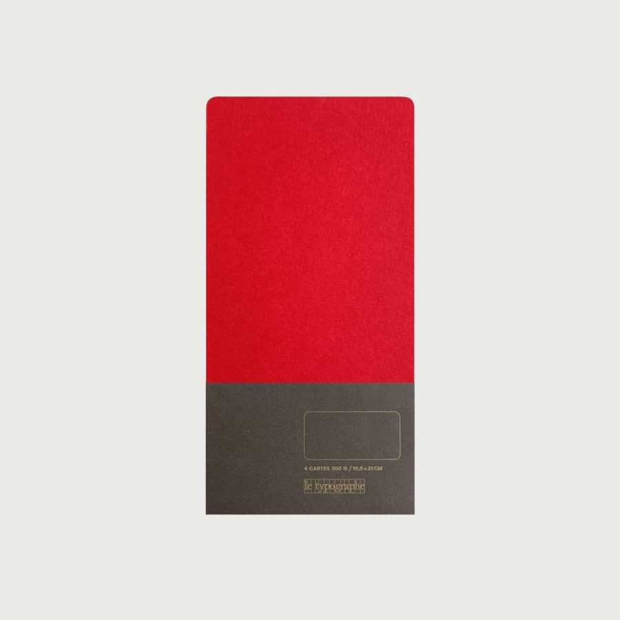 Pack of 4 DL CARDS (10.5x21 cm) - poppy colour