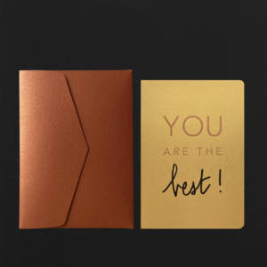 Carte postale YOU ARE THE BEST + enveloppe cuivre