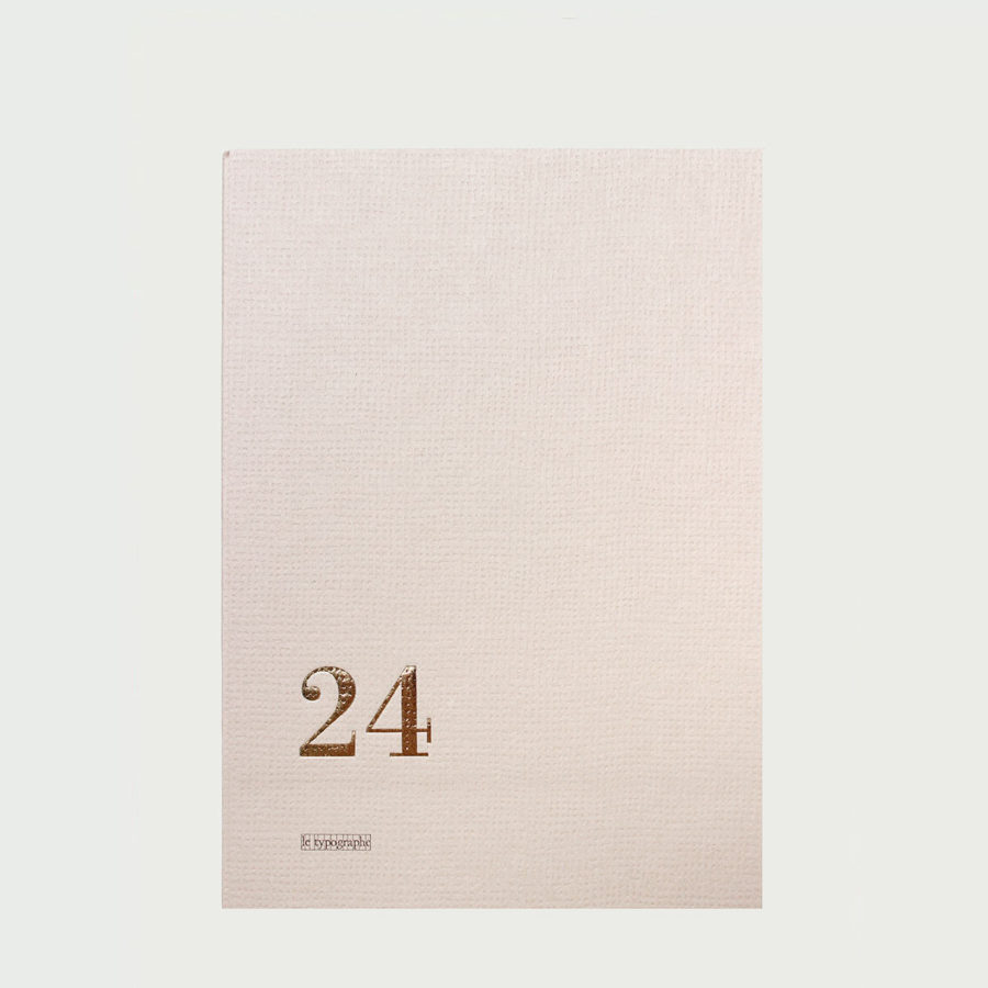 AGENDA RIGIDE 2024 A5+ semainier + mensuel – couleur ciment, le typographe, Qualité typo
