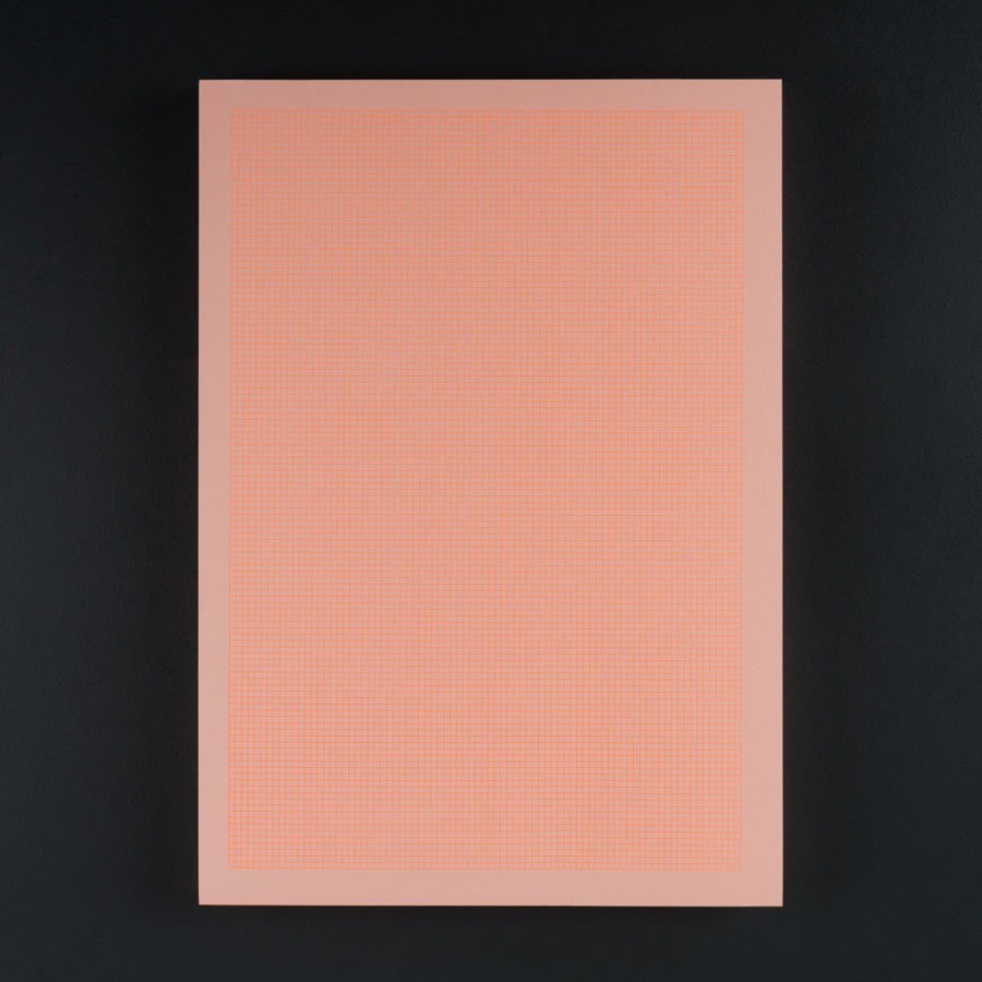 BLOC A4 QUADRILLE 6PTS orange fluo sur pamplemousse