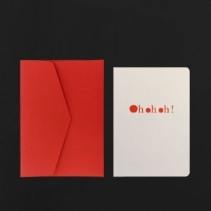 Carte postale OH OH OH ! champagne + enveloppe carmin