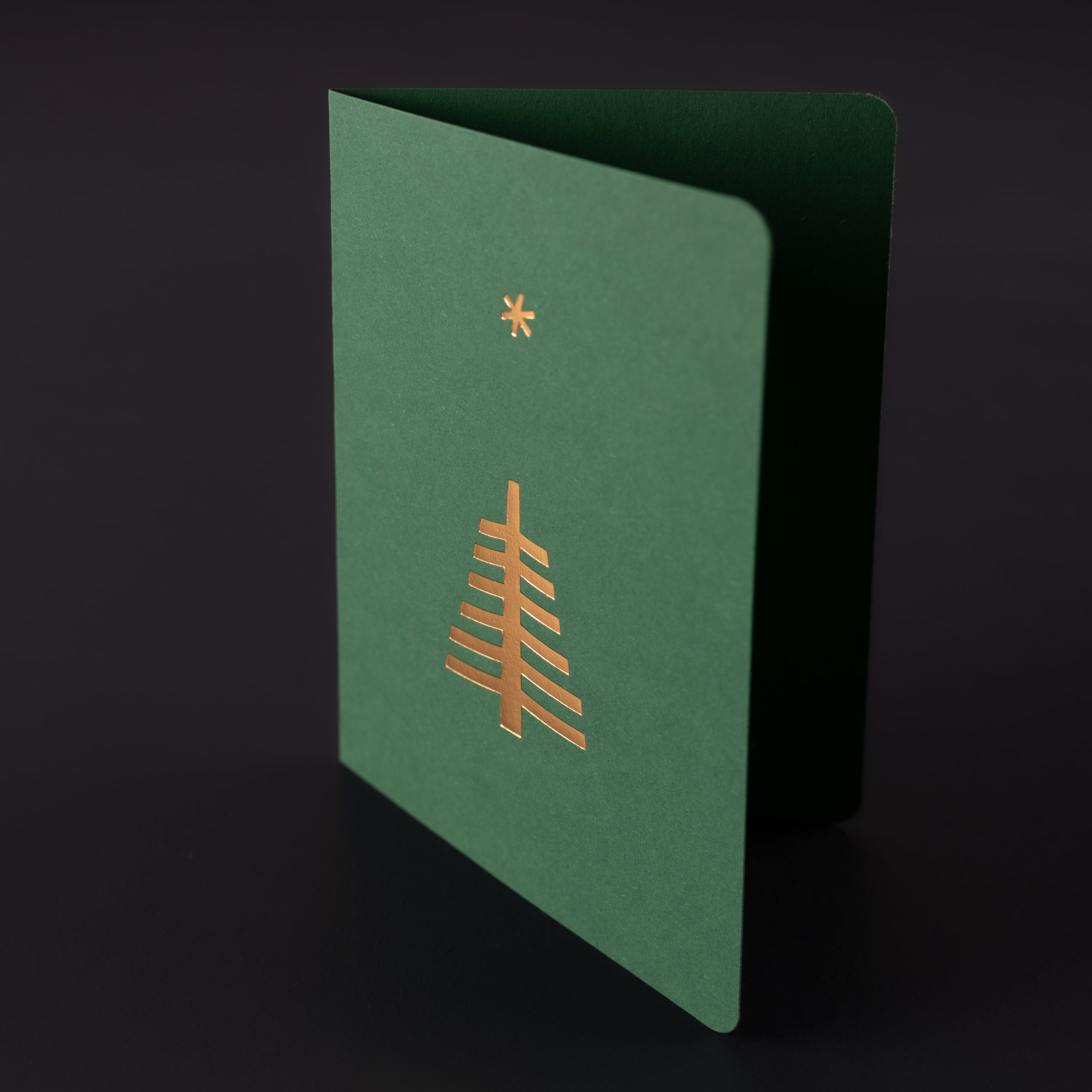 Folded Card CHRISTMAS TREE AND STAR fern + grass envelope