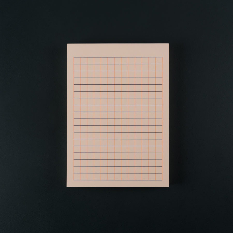 A5 NOTEPAD SQUARED 1 CM orange and reflex blue