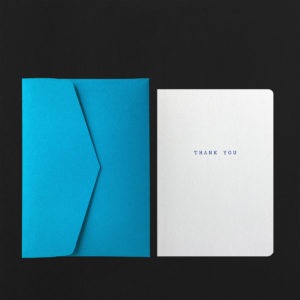Carte THANK YOU typewriter + env bleuet