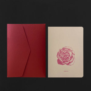 Carte CAMELIA + env grenat