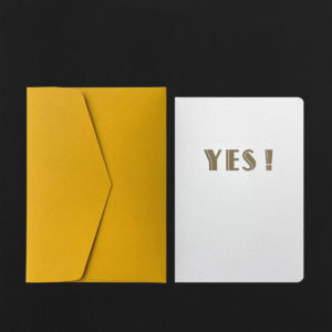 Folded Card YES + banana envelope